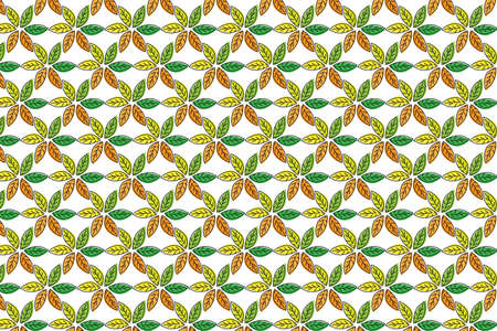 Illustration vector graphic of autumn leaf pattern. Suitable for knitting or sewing patterns of clothing fabrics, bolster covers, quilt patterns, etc.のイラスト素材
