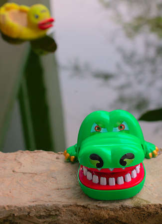 Scenery view of children's toys in outdoorの写真素材