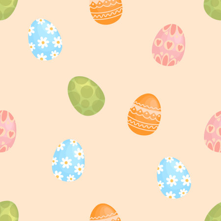Seamless pattern with flowers cartoons vector illustration. Seamless pattern can be used for wallpapers, pattern fills,のイラスト素材