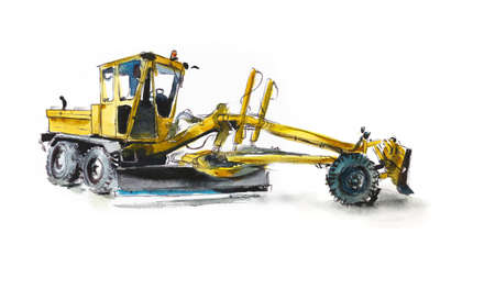 Special automotive equipment. Watercolor hand drawing illustration