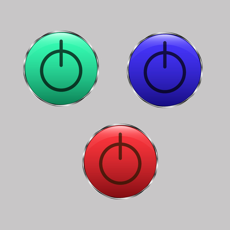 set of three glass button, red,green and bluのイラスト素材