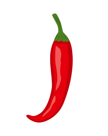 Colorful red chili pepper vegetable vector illustration isolated on white background.のイラスト素材