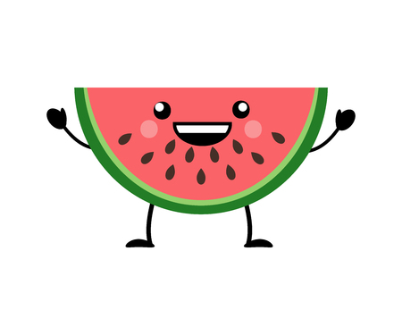 Watermelon  vector illustration in flat style  isolated on white background.のイラスト素材