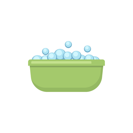 Green basin with bubles in flat style vector illustration isolated on white backgrond.の写真素材