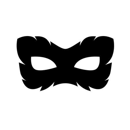 Festive carnival mask silhouette vector illustration isolated on white background.のイラスト素材