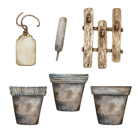 set of items for the gardenの写真素材