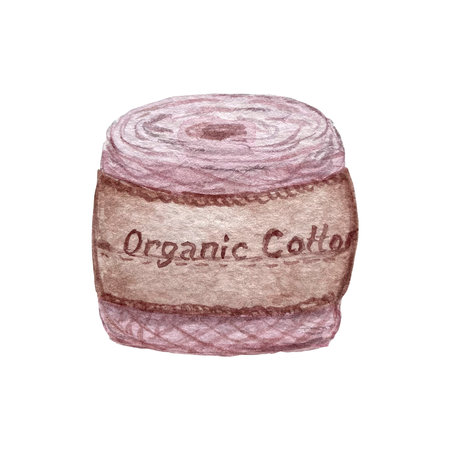watercolor ball of yarn for knittingの写真素材