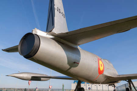 Santander, Spain - November 17, 2011: Classic airplane of legend from the Spanish air force,...