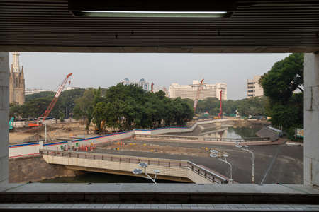 Jakarta, Indonesia - July 14, 2019: General view of the surroundings of the Great Istiqlal Mosque,...