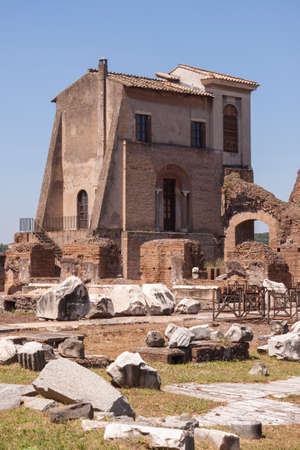 Rome, Italy - June 29, 2010: Old Casina Farnese, in Renaissance style, still stands in the Palatine Hill area, near the Roman Forum area.のeditorial素材