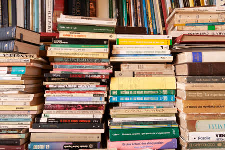 Cartagena de Indias, Colombia - Nov 21, 2010: Book stall in the historic center of the city, on the pedestrian crossing under the Clock Tower Monumentのeditorial素材