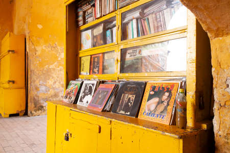 Cartagena de Indias, Colombia - Nov 21, 2010: Book stall in the historic center of the city, on the pedestrian crossing under the Clock Tower Monumentのeditorial素材