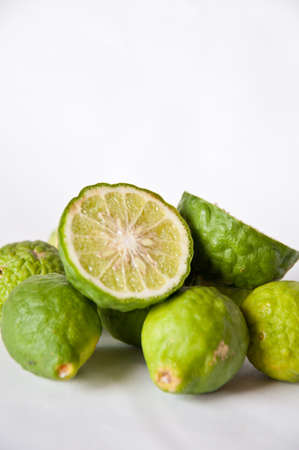  Kiffir Lime on white backgroundの写真素材