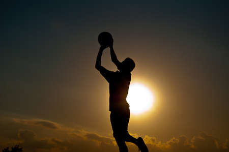 Silhouette of  goalkeeperの写真素材