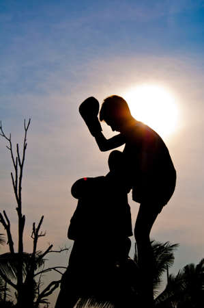 silhouette of MUAYTHAI