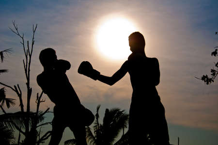 silhouette of MUAYTHAI