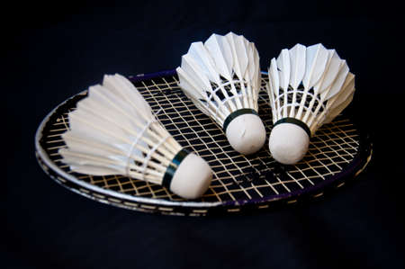 shuttlecock on old racket