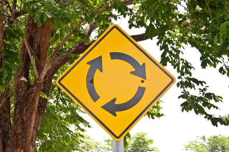 circular sign for the roadの写真素材