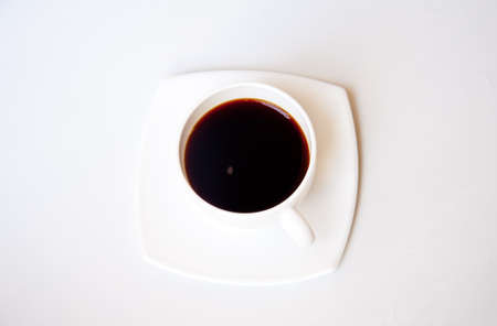 black coffee on white background