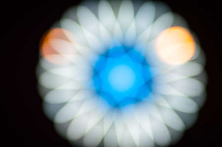 Defocus of blue and yellow lightの写真素材