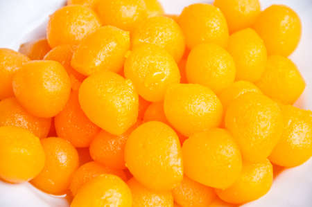 delicious Thai dessert call TONGYOD make from egg