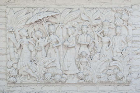 public art sculpture  from the wall in Thailand countryのeditorial素材