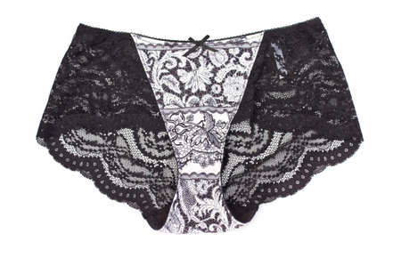 black and white lingerie on white background