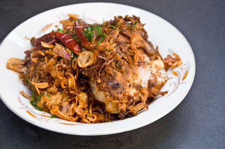 Thai food call PLASOM from fermentation fish and friedの写真素材