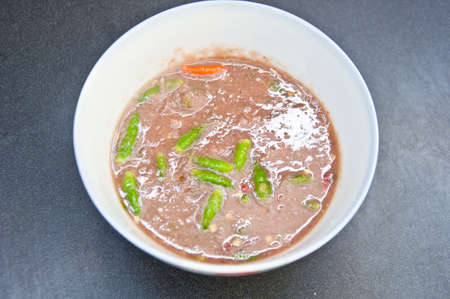 Thai food call NAM PRIK from chili and spicyの写真素材