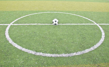 black and whiteball on center line for playの写真素材
