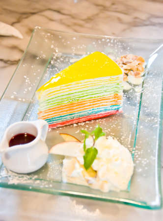rainbow cake colorful of cakeの写真素材