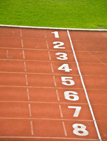 red track 1-8 lane for running competitionの写真素材