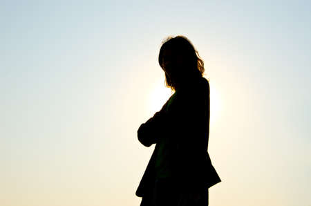 silhouette of businessman confidence to successの写真素材