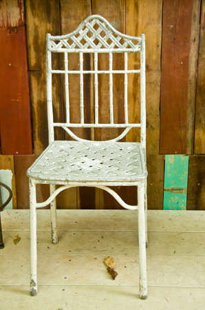 old metal vintage chairの写真素材