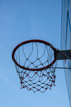 empty basketball hoop  for play in playgroundの写真素材