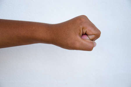 children fist on white backgroundの写真素材