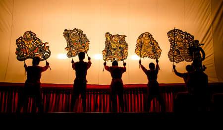 high performance of large shadow call Nang Yai in Ratchaburi province Thailandの写真素材