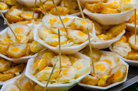 fried birdd egg for easy footの写真素材