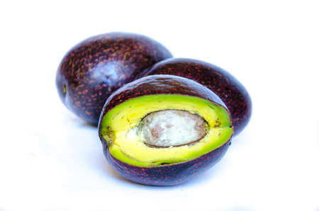 avocado fresh fruit for healthy food on white backgroundの写真素材