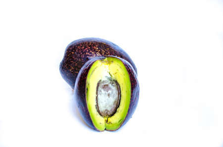 avocado fresh fruit for healthy food on white backgroundの写真素材