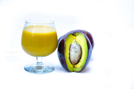 avocado juice with fresh avocado fruit for healthy foodの写真素材
