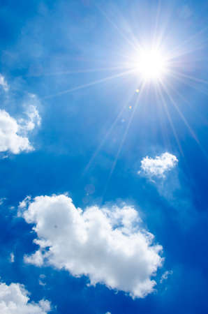 blue sky and beautiful cloud in the sky with radial filterの写真素材