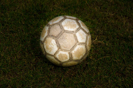 old soccer on field for playの写真素材