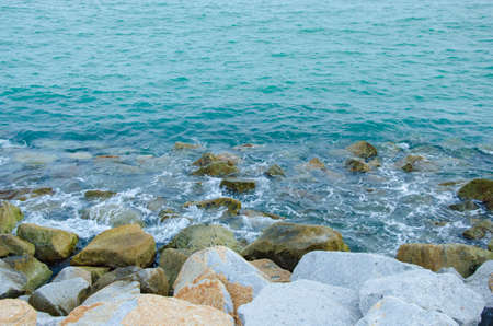 sea wave with the rock