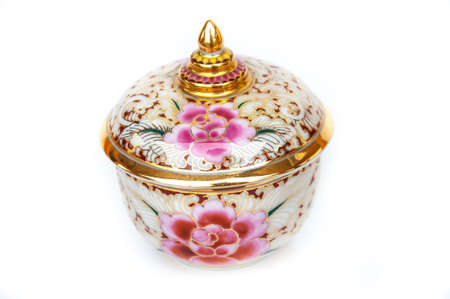 China ware porcelain on white backgroundの写真素材