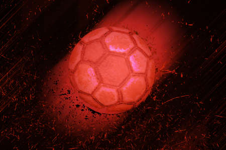 old soccer with motion blurの写真素材