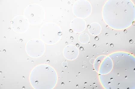 drop water with circle rainbow  background