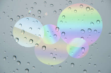 drop water with circle rainbow  background