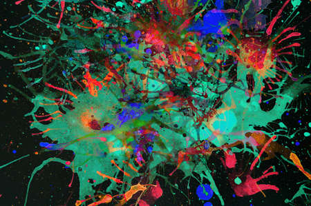 abstract multicolor on black  backgroundの写真素材