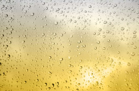 abstract  yellow color background with drop waterの写真素材
